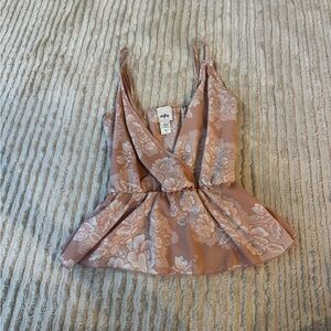 Daytrip Floral Camisole in Brown and Cream